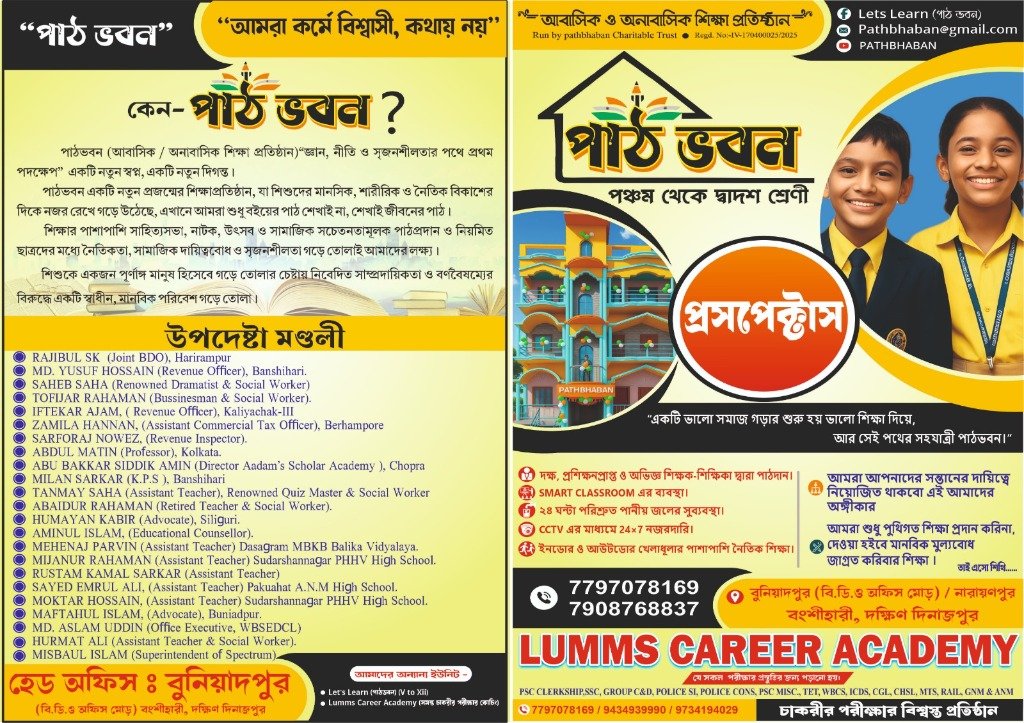 PathBhaban Faculty List from Prospectus